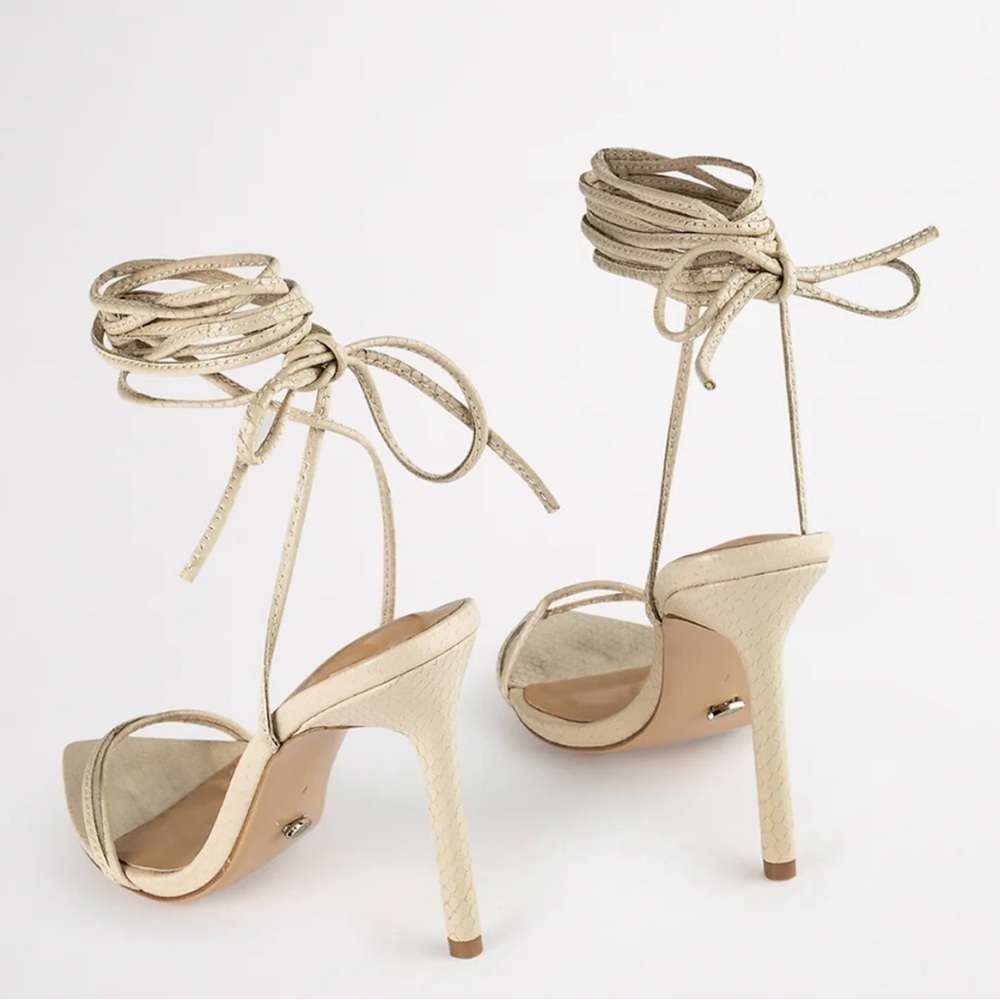 Tony Bianco Millie Lace Up stiletto High Heel Open Pointed Toe Shoes Womens 6 - Picture 4 of 10